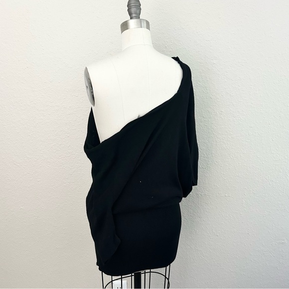 All Saints Black Off The Shoulder Sweater  Dress - Picture 2 of 5